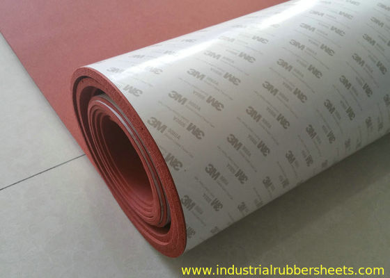 Dark Red Close Cell High Temperature Resistant Silicone Sponge Sheet with 3M Adhesive