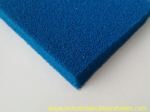 Μπλε ύφασμα εντύπωσης φύλλων σφουγγαριών σιλικόνης χρώματος
