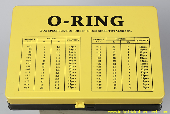 Τυποποιημένο, κίτρινο και κόκκινο χρώμα εξαρτήσεων ISO3601 AS568A DIN3771 JIS B2401 δαχτυλιδιών NBR λαστιχένιο Ο
