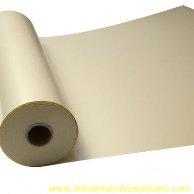 Beige Adhesive PTFE Coated Fiberglass Fabric with Smooth Surface and Aging Resistance for High-Temperature Applications