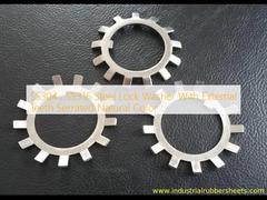 Σιδηροδρομική πλυντριά με εξωτερικά δόντια με φυσικό χρώμα.