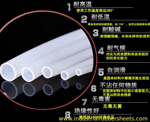 Id1mm X Od2mm X 100m Λευκό σωλήνα PTFE για υψηλές θερμοκρασίες